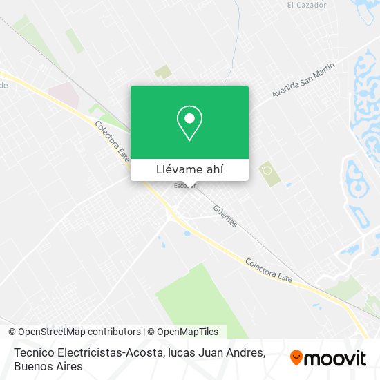 Mapa de Tecnico Electricistas-Acosta, lucas Juan Andres