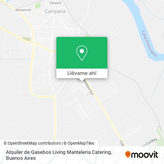Mapa de Alquiler de Gasebos Living Mantelería Catering