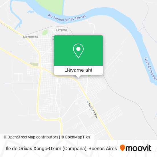 Mapa de Ile de Orixas Xango-Oxum (Campana)
