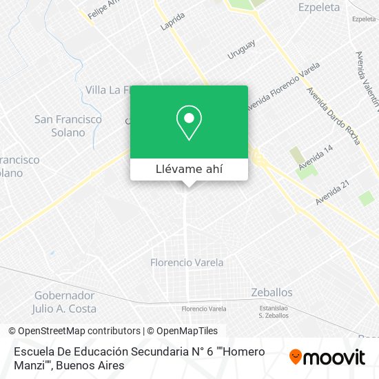 Mapa de Escuela De Educación Secundaria N° 6 ""Homero Manzi""