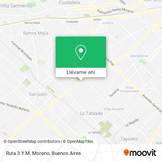 Mapa de Ruta 3 Y M. Moreno