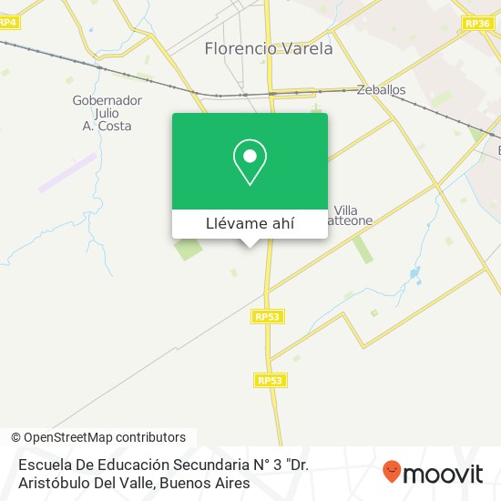 Mapa de Escuela De Educación Secundaria N° 3 "Dr. Aristóbulo Del Valle