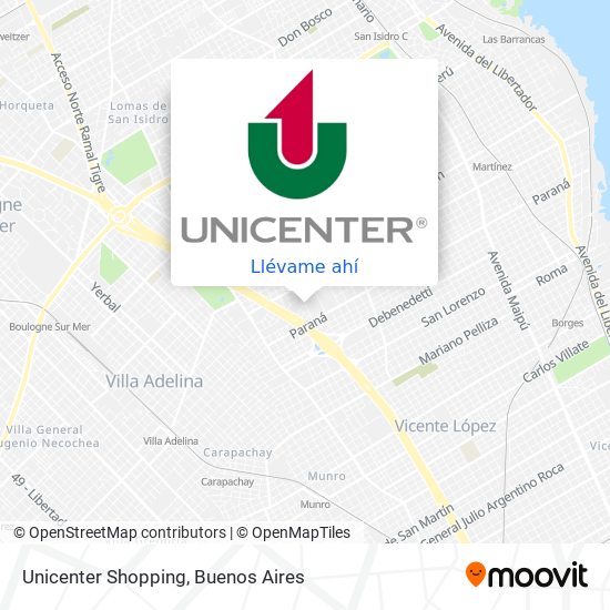 Mapa de Unicenter Shopping