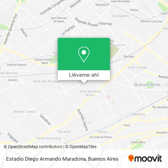 Mapa de Estadio Diego Armando Maradona