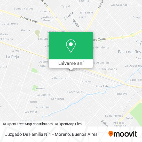 Mapa de Juzgado De Familia N˚1 - Moreno