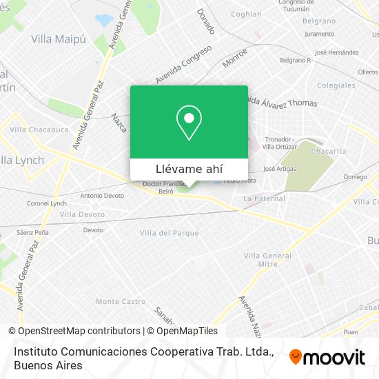 Mapa de Instituto Comunicaciones Cooperativa Trab. Ltda.