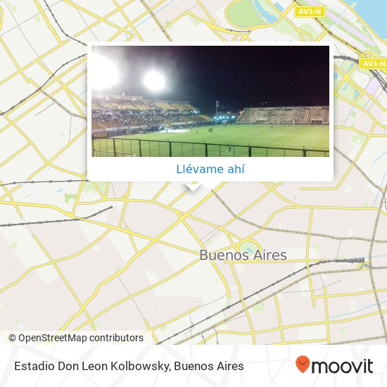 Mapa de Estadio Don Leon Kolbowsky