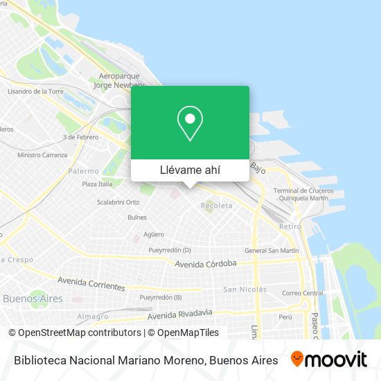 Mapa de Biblioteca Nacional Mariano Moreno