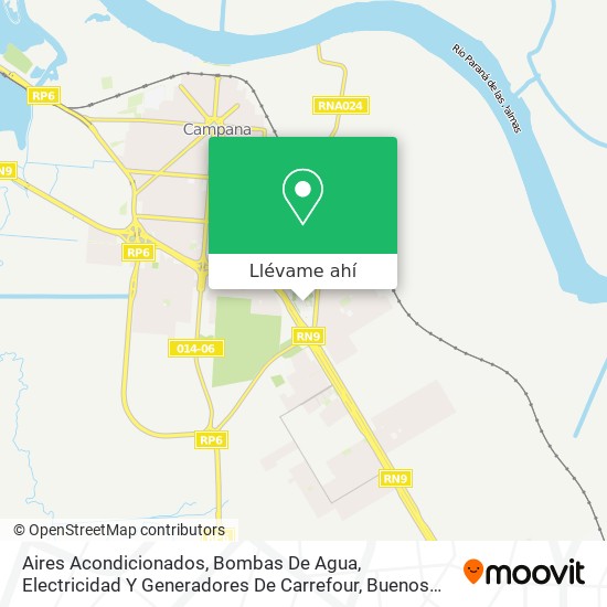 Mapa de Aires Acondicionados, Bombas De Agua, Electricidad Y Generadores De Carrefour