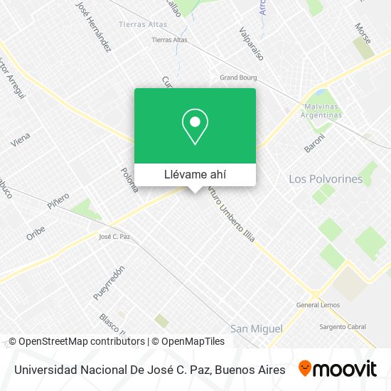 Mapa de Universidad Nacional De José C. Paz