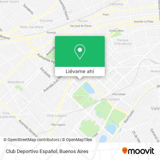 Cómo llegar a Club Deportivo Español en Distrito Federal en Colectivo,  Subte o Tren?