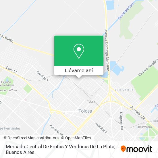 Mapa de Mercado Central De Frutas Y Verduras De La Plata