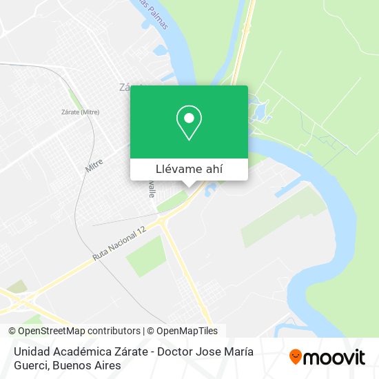 Mapa de Unidad Académica Zárate - Doctor Jose María Guerci