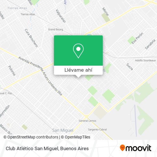 Cómo llegar a Club Atlético San Miguel en General Sarmiento en Colectivo o  Tren?