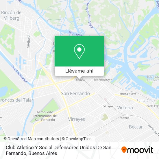 Mapa de Club Atlético Y Social Defensores Unidos De San Fernando