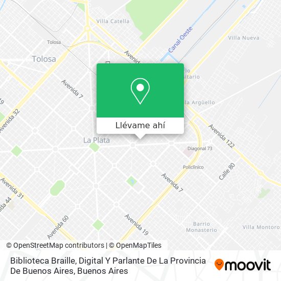 Mapa de Biblioteca Braille, Digital Y Parlante De La Provincia De Buenos Aires