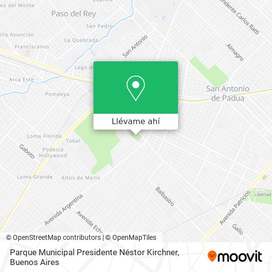 Mapa de Parque Municipal Presidente Néstor Kirchner