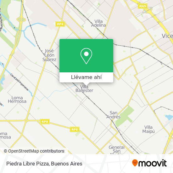 Mapa de Piedra Libre Pizza