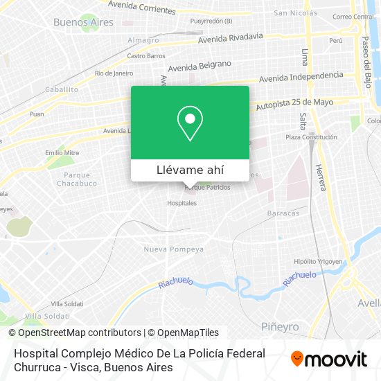 Mapa de Hospital Complejo Médico De La Policía Federal Churruca - Visca