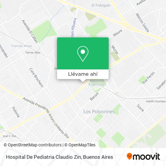 Mapa de Hospital De Pediatria Claudio Zin