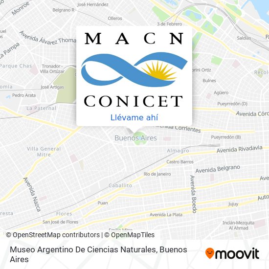 Mapa de Museo Argentino De Ciencias Naturales