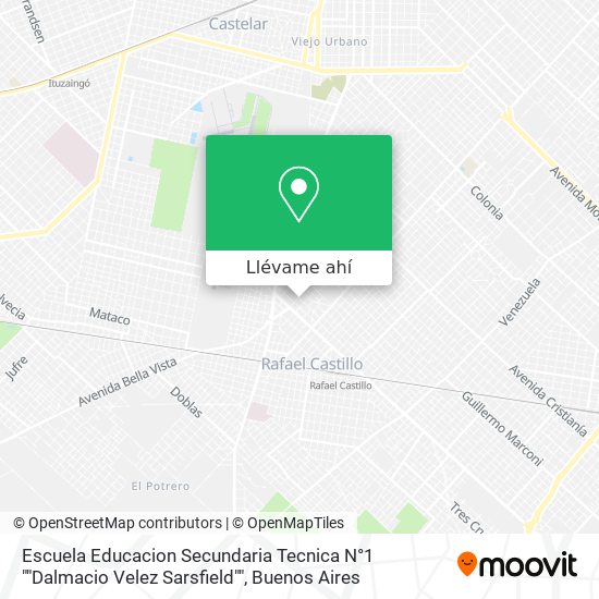 Mapa de Escuela Educacion Secundaria Tecnica N°1 ""Dalmacio Velez Sarsfield""