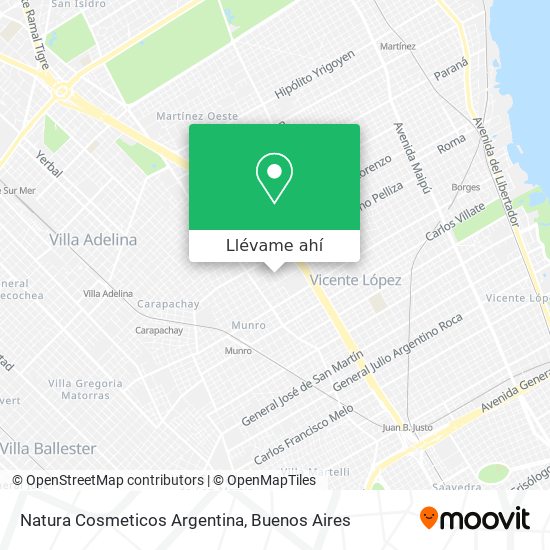 Mapa de Natura Cosmeticos Argentina