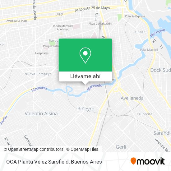 Mapa de OCA Planta Vélez Sarsfield
