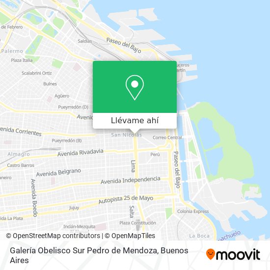 Mapa de Galería Obelisco Sur  Pedro de Mendoza
