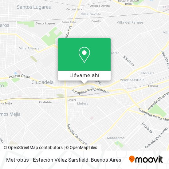 Mapa de Metrobus - Estación Vélez Sarsfield