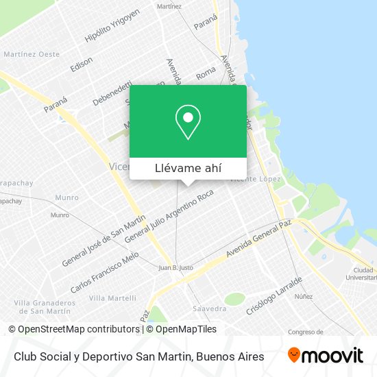 Mapa de Club Social y Deportivo San Martin