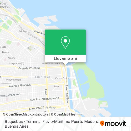 Mapa de Buquebus - Terminal Fluvio-Marítima Puerto Madero