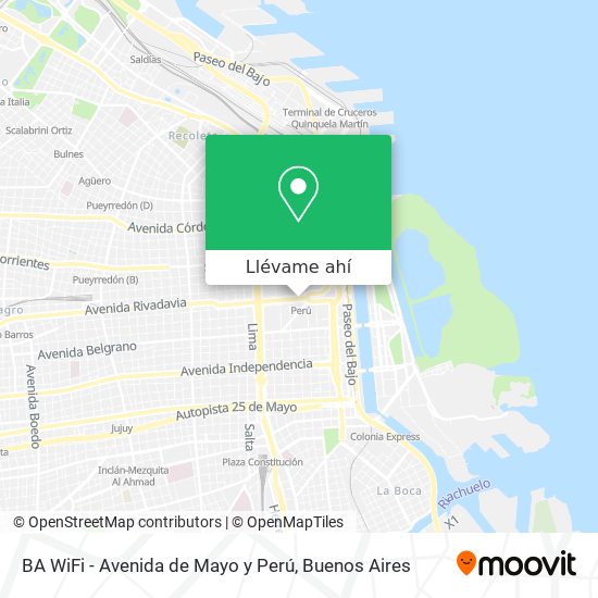 Mapa de BA WiFi - Avenida de Mayo y Perú