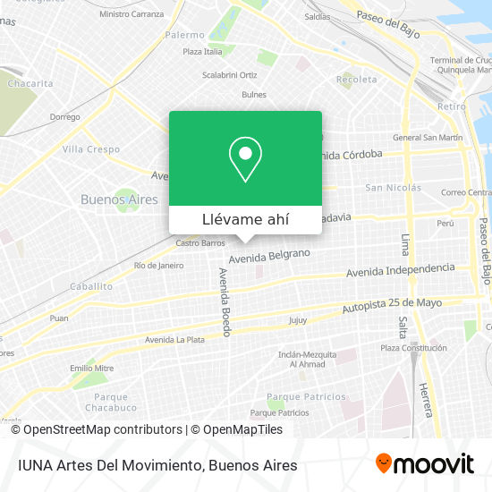 Mapa de IUNA Artes Del Movimiento