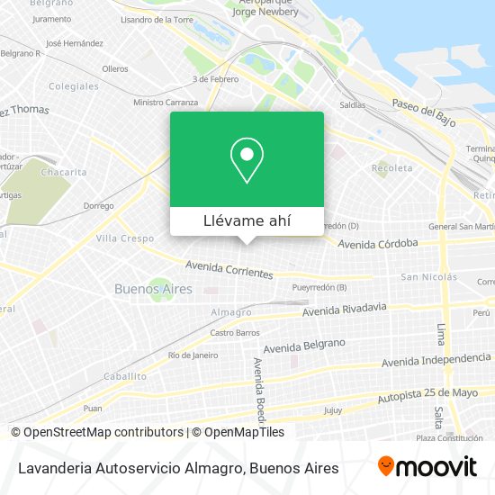Mapa de Lavanderia Autoservicio Almagro