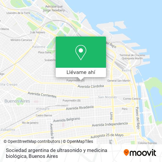 Mapa de Sociedad argentina de ultrasonido y medicina biológica