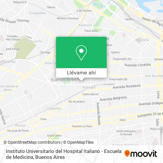 Mapa de Instituto Universitario del Hospital Italiano - Escuela de Medicina