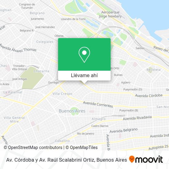 Cómo llegar a Av. Córdoba y Av. Raúl Scalabrini Ortiz en Distrito Federal  en Colectivo, Tren o Subte?
