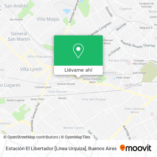 Mapa de Estación El Libertador [Línea Urquiza]