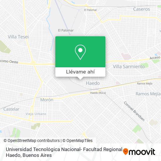 Mapa de Universidad Tecnológica Nacional- Facultad Regional Haedo