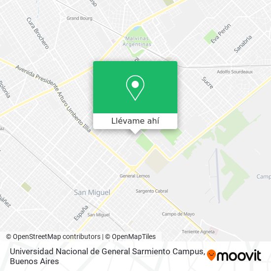 Mapa de Universidad Nacional de General Sarmiento Campus