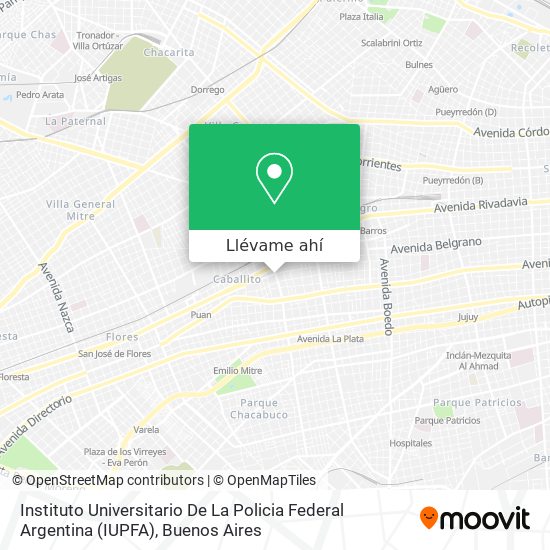 Mapa de Instituto Universitario De La Policia Federal Argentina (IUPFA)