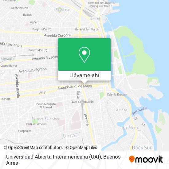 Mapa de Universidad Abierta Interamericana (UAI)