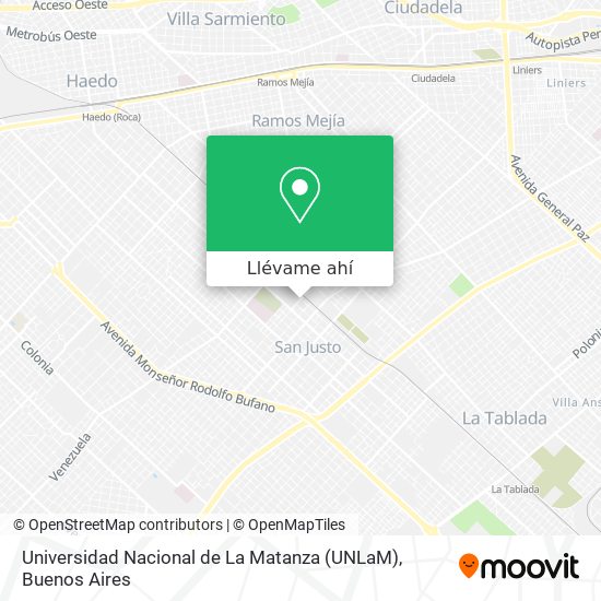 Mapa de Universidad Nacional de La Matanza (UNLaM)
