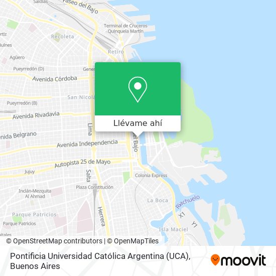 Mapa de Pontificia Universidad Católica Argentina (UCA)