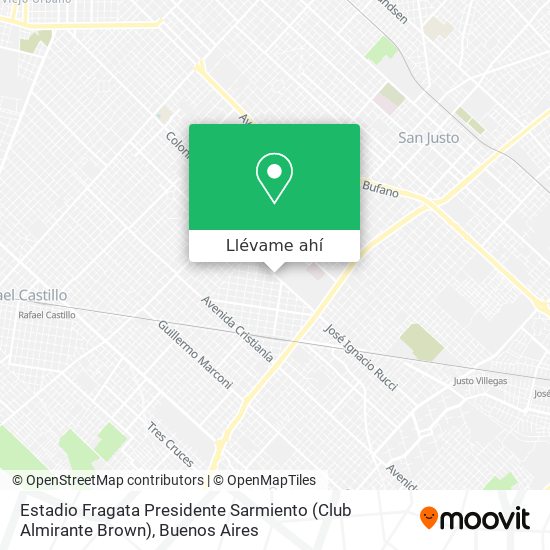 Mapa de Estadio Fragata Presidente Sarmiento (Club Almirante Brown)