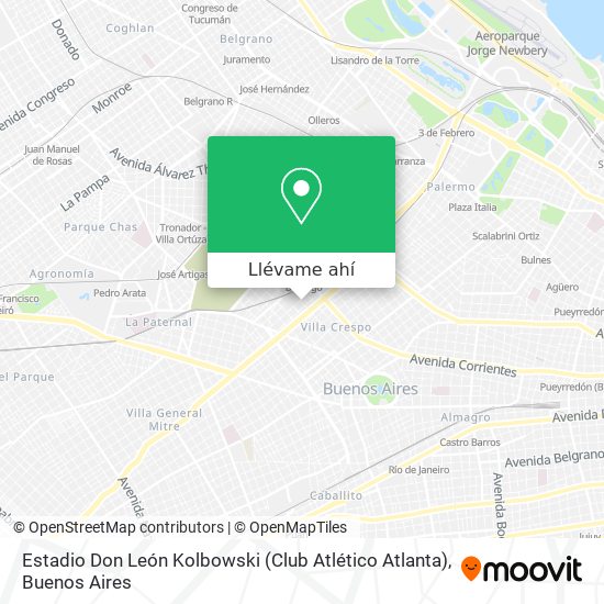 Mapa de Estadio Don León Kolbowski (Club Atlético Atlanta)