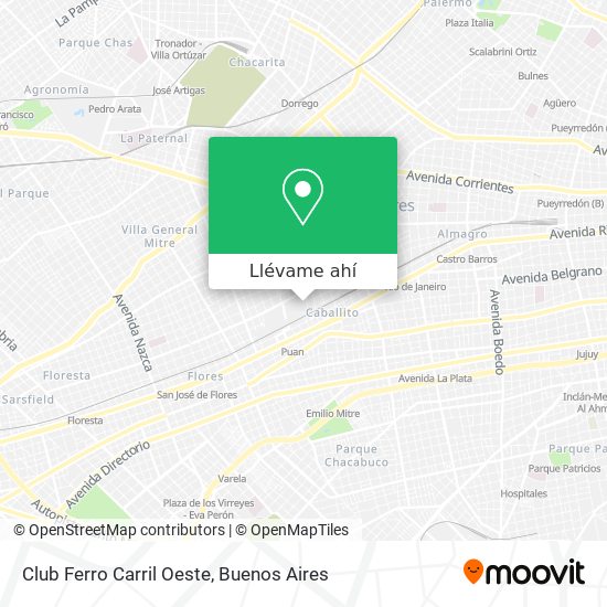 Cómo llegar a Club Ferro Carril Oeste Sede, Caballito en Argentina, Ciudad  Autónoma De Buenos Aires, Buenos Aires, Comuna 6 - Cualbondi