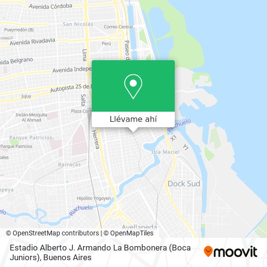 Mapa de Estadio Alberto J. Armando  La Bombonera  (Boca Juniors)
