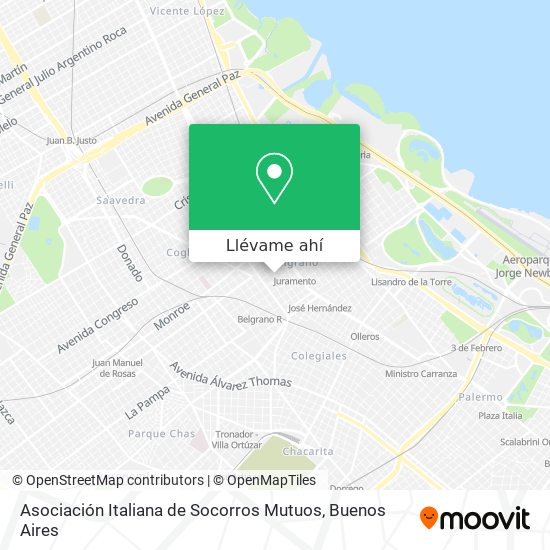 Mapa de Asociación Italiana de Socorros Mutuos